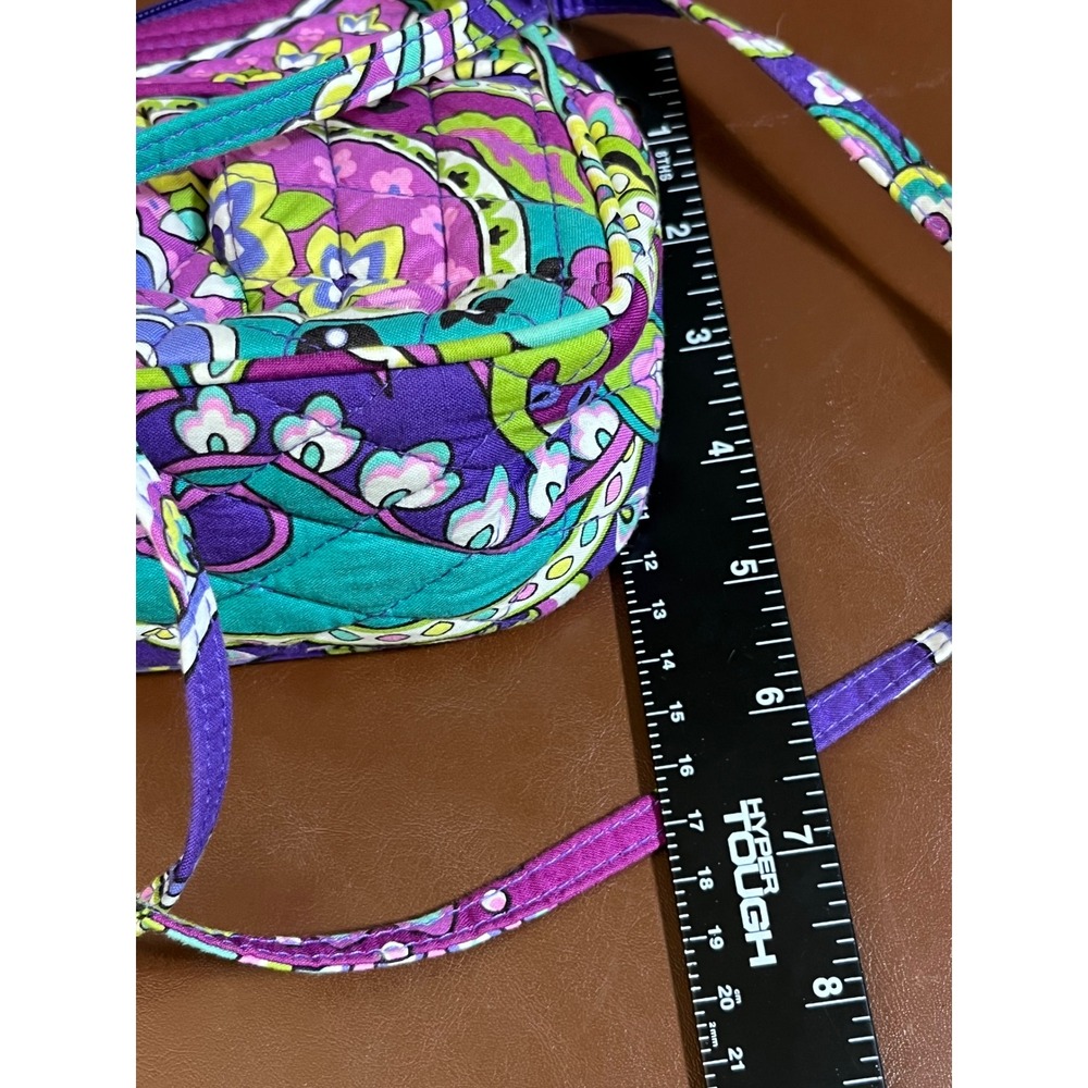 Vera Bradley Go Wild Paisley Quilted Cotton Crossbody Bag Purple Teal 14539-144 - Picture 8 of 14